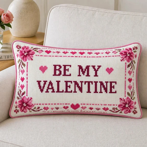 Pink-Fluffy-Circular-Seat-Cushion-Side-Angle-Display