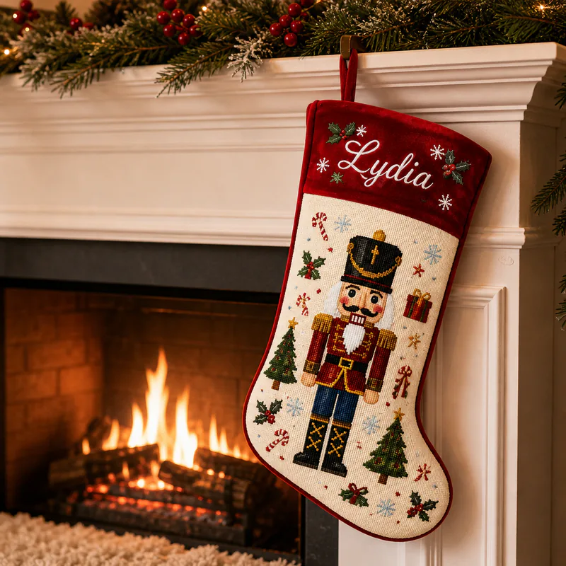 Christmas Needlepoint Stockings 02Scene